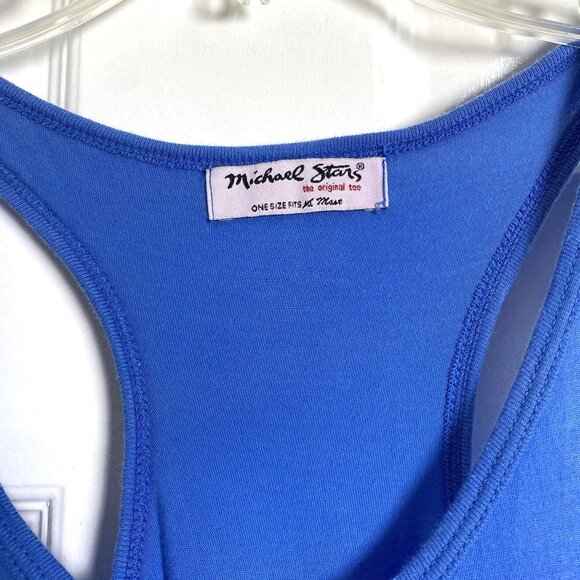 Michael Stars The Original Tee Tank Dress Blue Supima Cotton Summer Beach As Is - Picture 2 of 5